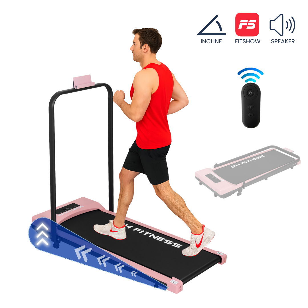 Loopband – 8 km/u - Incline & Handmatige Helling – Zwart of Roze – Walking Pad – Loopband voor Thuis - F1A – Wandelband