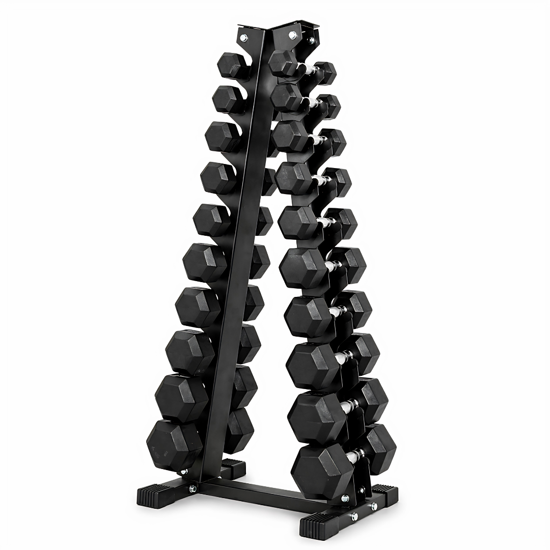 Hexa Dumbbell Set with Vertical Rack - 1 to 10KG