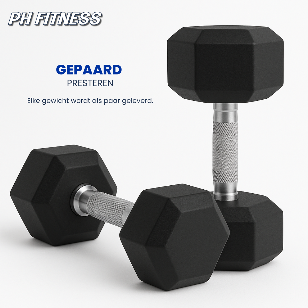 Hexa Dumbbell Set met Verticaal Rek - 1 t/m 10KG