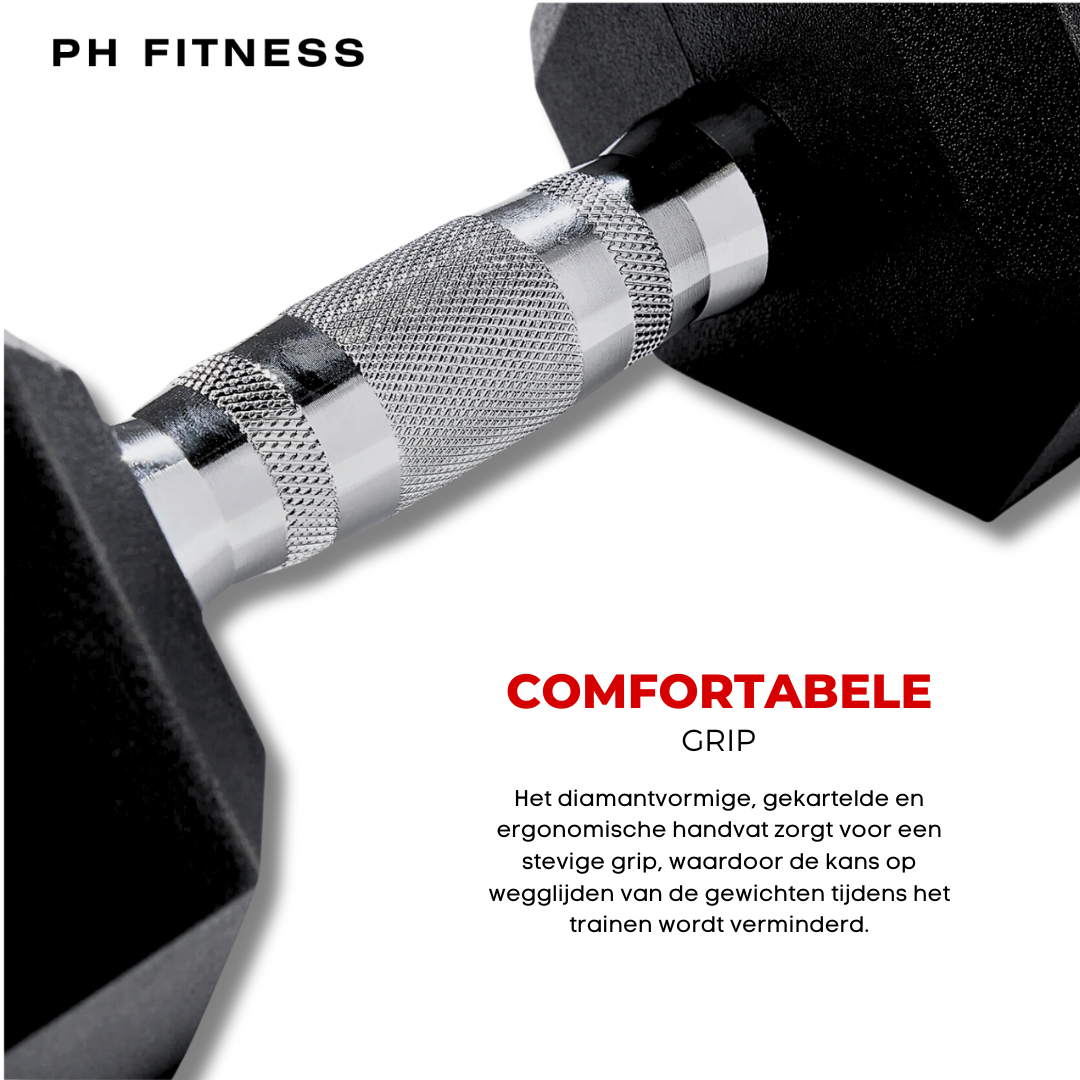 PH Fitness Hex Hantelset 1 – 10 KG | Einzelset · Mit Turmständer · Mit Luxus-Designständer