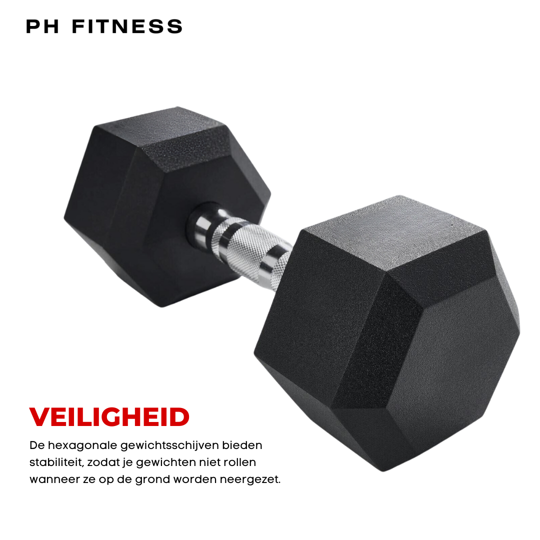 PH Fitness Hex Hantelset 1 – 10 KG | Einzelset · Mit Turmständer · Mit Luxus-Designständer
