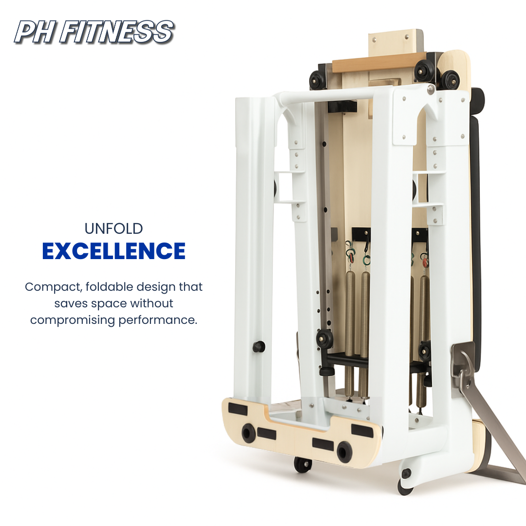 Opvouwbare Pilates Reformer – Premium Studio Kwaliteit met Verstelbare Veerweerstand