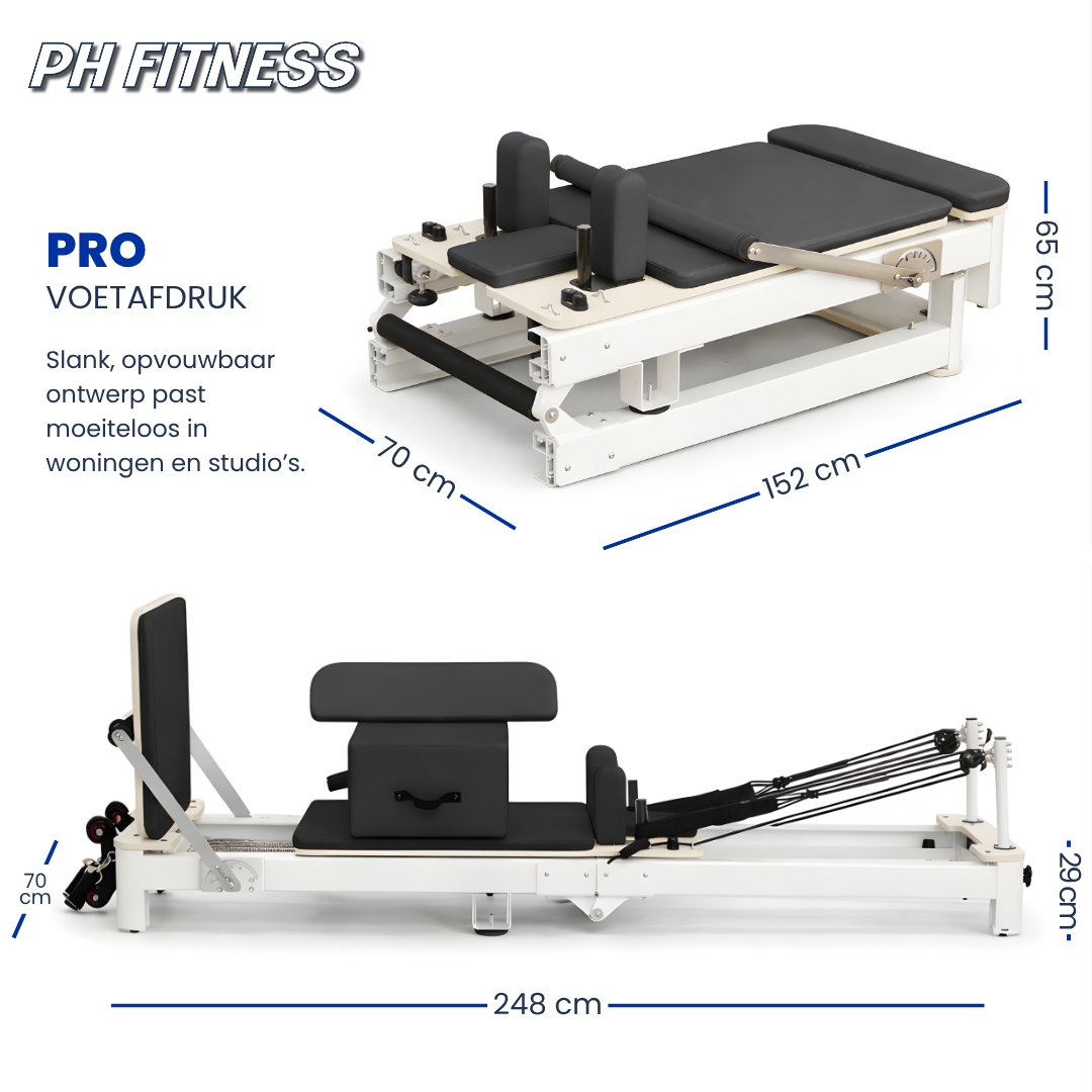 Reformer de pilates de aluminio PRO - Edición plegable