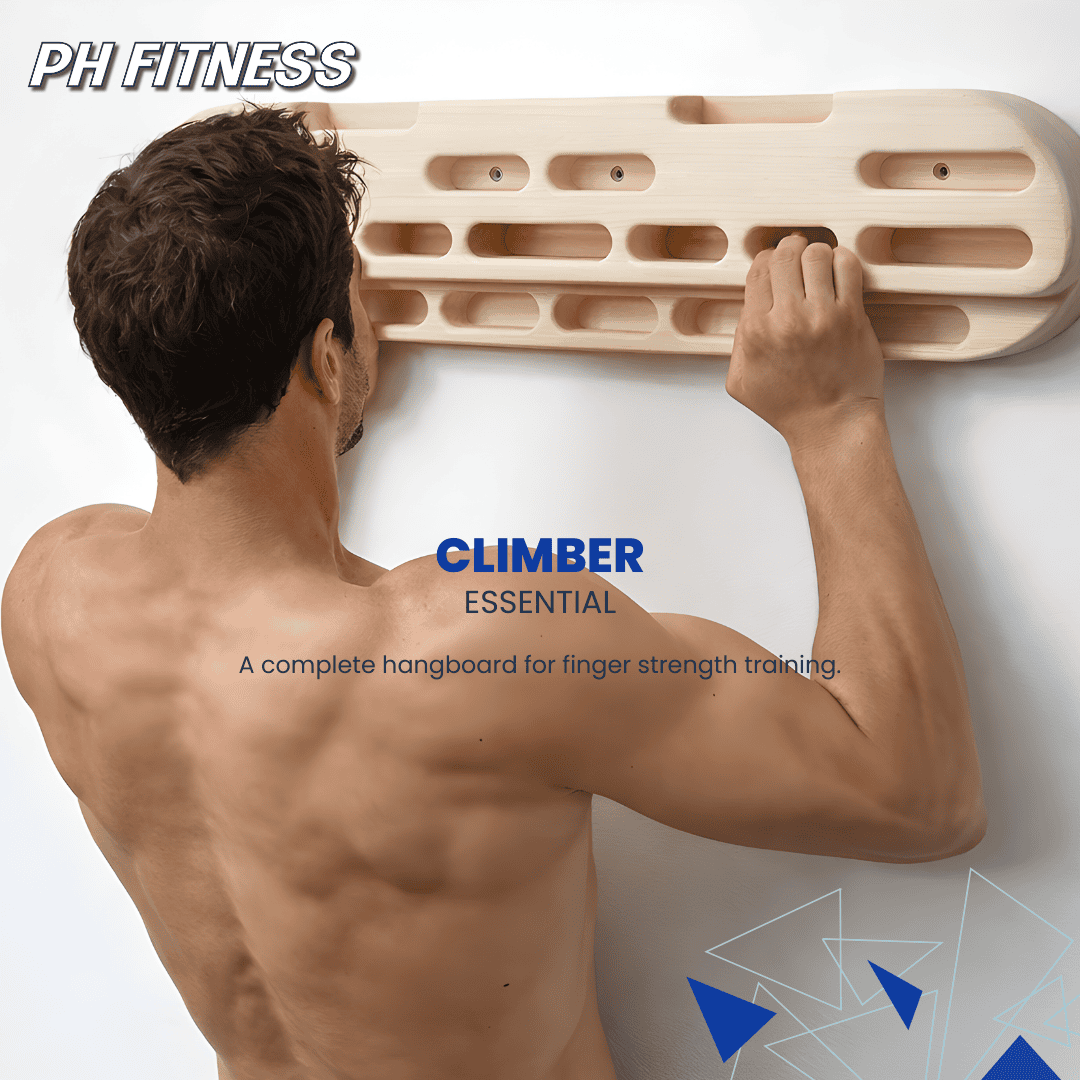 Houten Hangboard / Fingerboard voor Klimtraining – Professioneel Trainingsbord voor Grip - , Vinger - en Onderarmkracht – Boulderen & Sportklimmen - PH Fitness