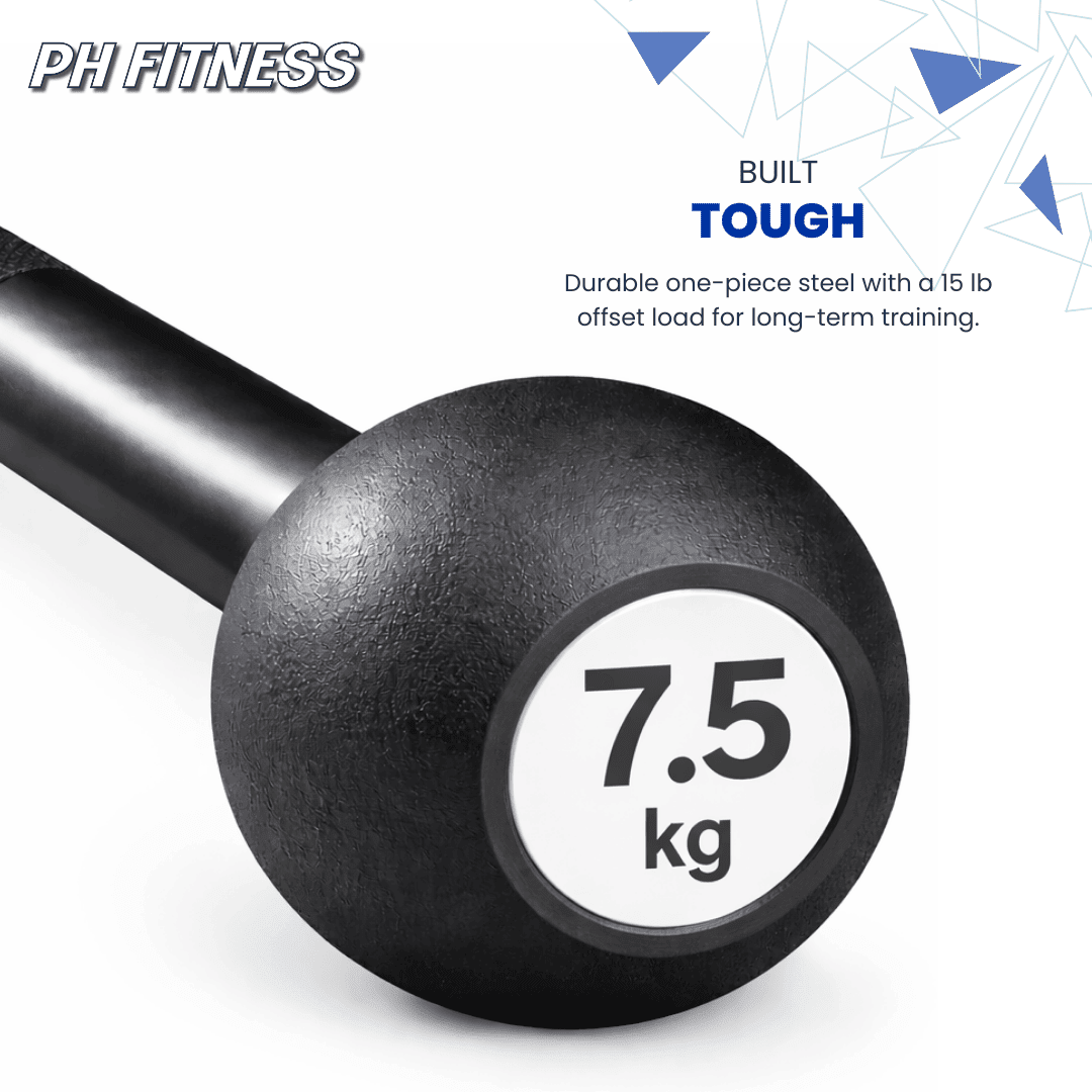 Macebell 2.5–10 kg – Massief Stalen Mace Bell voor Functionele Krachttraining, Core, Schouder Stabiliteit & Grip Training - PH Fitness