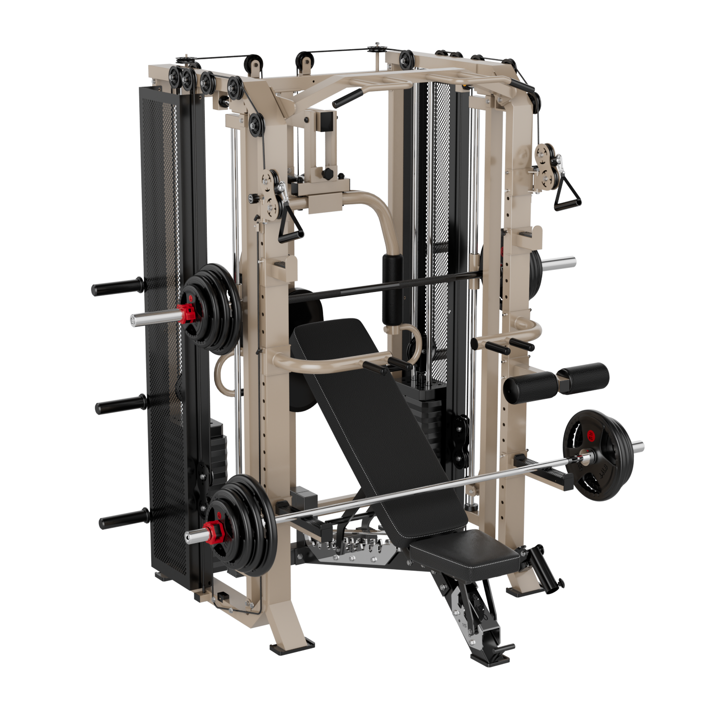 FUSION X Pro Rack – Verstelbare Smith Bar, Pec deck & Dual 80 kg Weight Stack