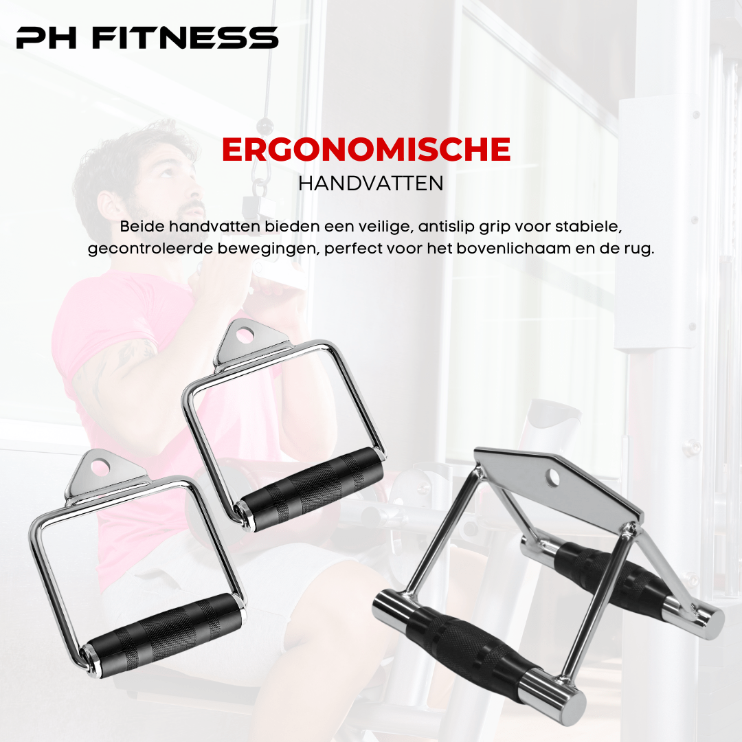 Multi Attachment Grip Set Roestvrij Staal - PH Fitness