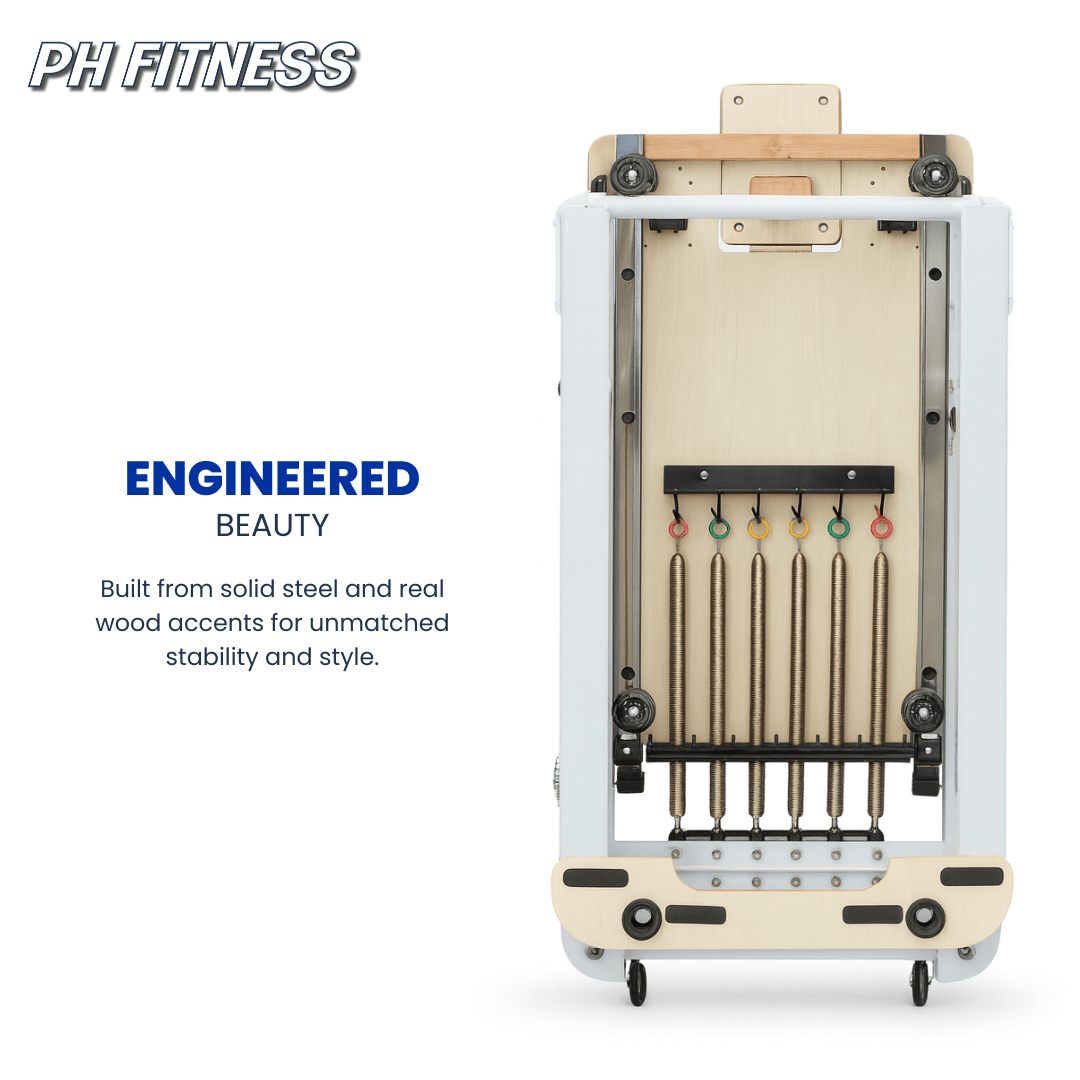 Opvouwbare Pilates Reformer – Premium Studio Kwaliteit met Verstelbare Veerweerstand - PH Fitness