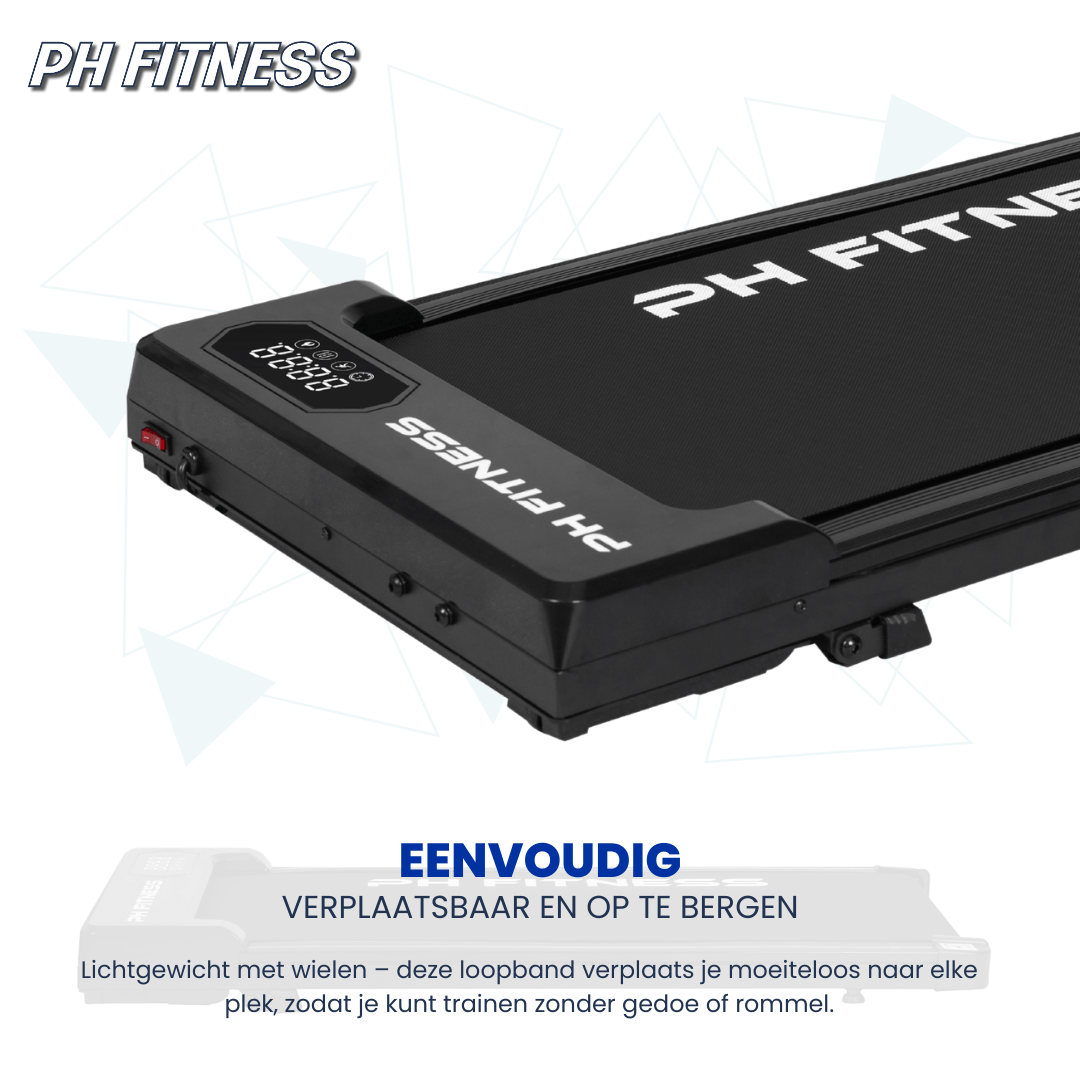 PH Fitness Loopband – 8 km/u – Incline & Handmatige Helling – Opvouwbaar / Inklapbaar – CR - B1S – Black / Zwart - PH Fitness