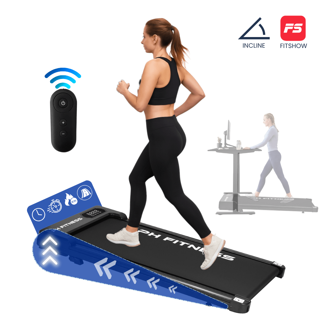 PH Fitness Loopband – 8 km/u – Incline & Handmatige Helling – Opvouwbaar / Inklapbaar – CR - B3 – Black / Zwart - PH Fitness