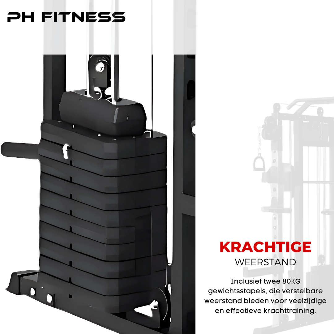 Premium Power Rack met Smith Machine en 160KG Weight Stack - PH Fitness