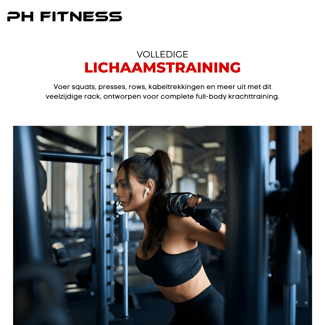 Premium Power Rack met Smith Machine en 160KG Weight Stack - PH Fitness