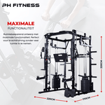 Premium Power Rack met Smith Machine, Leg Press en 160KG Gewichtsstapel - PH Fitness