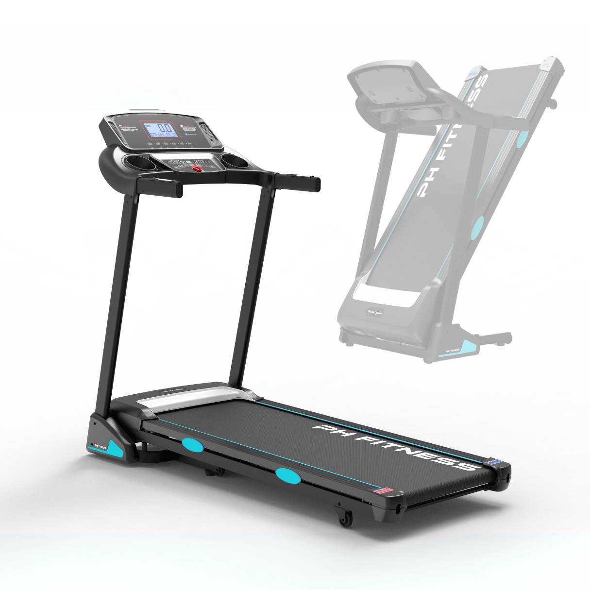 PRO - 190 Opvouwbare Loopband – 2.5HP, 18km/u, 15% Automatische Hellingshoek, Bluetooth, 130kg Draagvermogen - PH Fitness