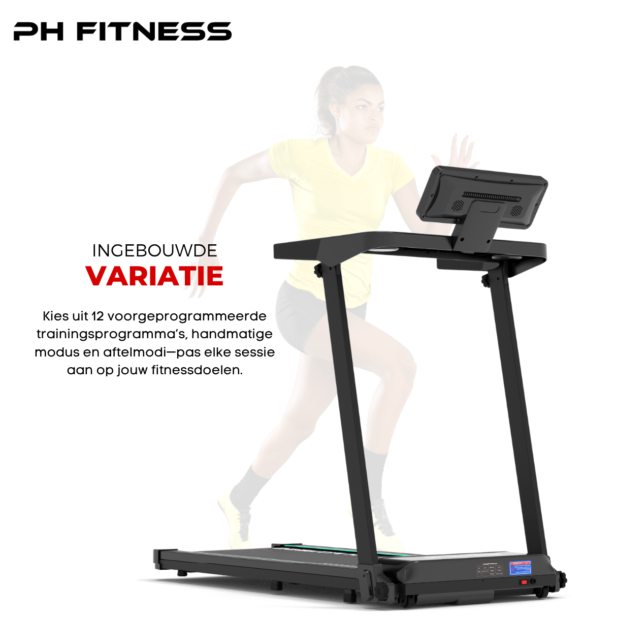 TH - 900 Opvouwbare Loopband – 1.5HP, 12km/u, Bluetooth App, 130kg Draagvermogen, Veiligheidssleutel - PH Fitness