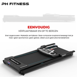 TR - 800 Opvouwbare Loopband – 1.5HP, 12km/u, Bluetooth App, 130kg Draagvermogen, 12 Programma’s - PH Fitness